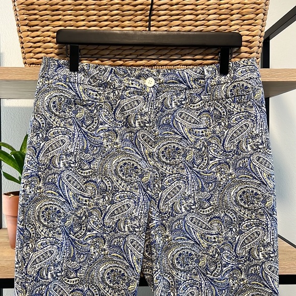 Talbots Mid-Rise Paisley Print Cotton Dress Pant Trouser, 8 - Picture 2 of 9